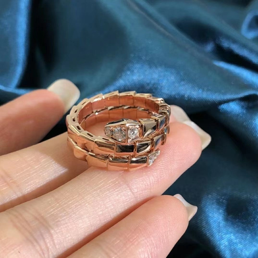 [Star Jewelry]SERPENTS DOUBLE ROW DIAMOND RING