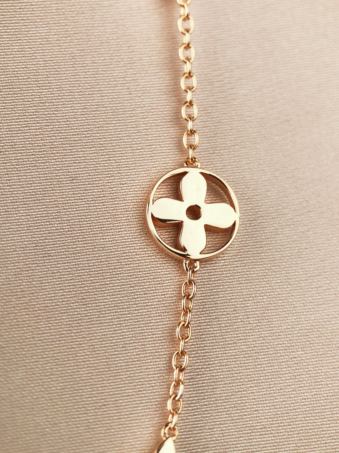 [Star Jewelry]STAR AND SUN 7 MOTIFS GOLD BRACELET