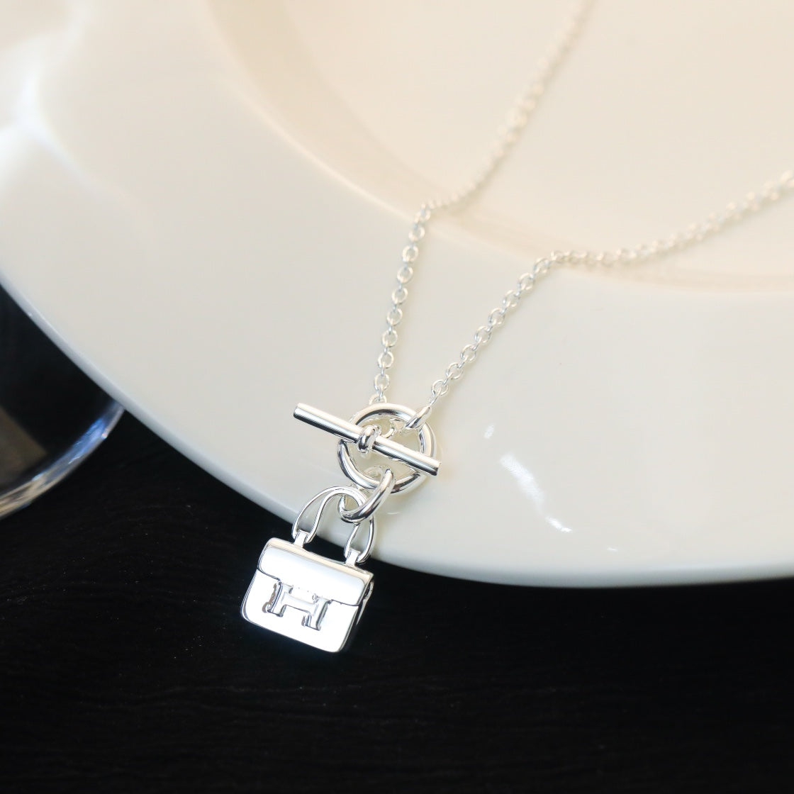 [Star Jewelry]POP H PEDANT SILVER NECKLACE