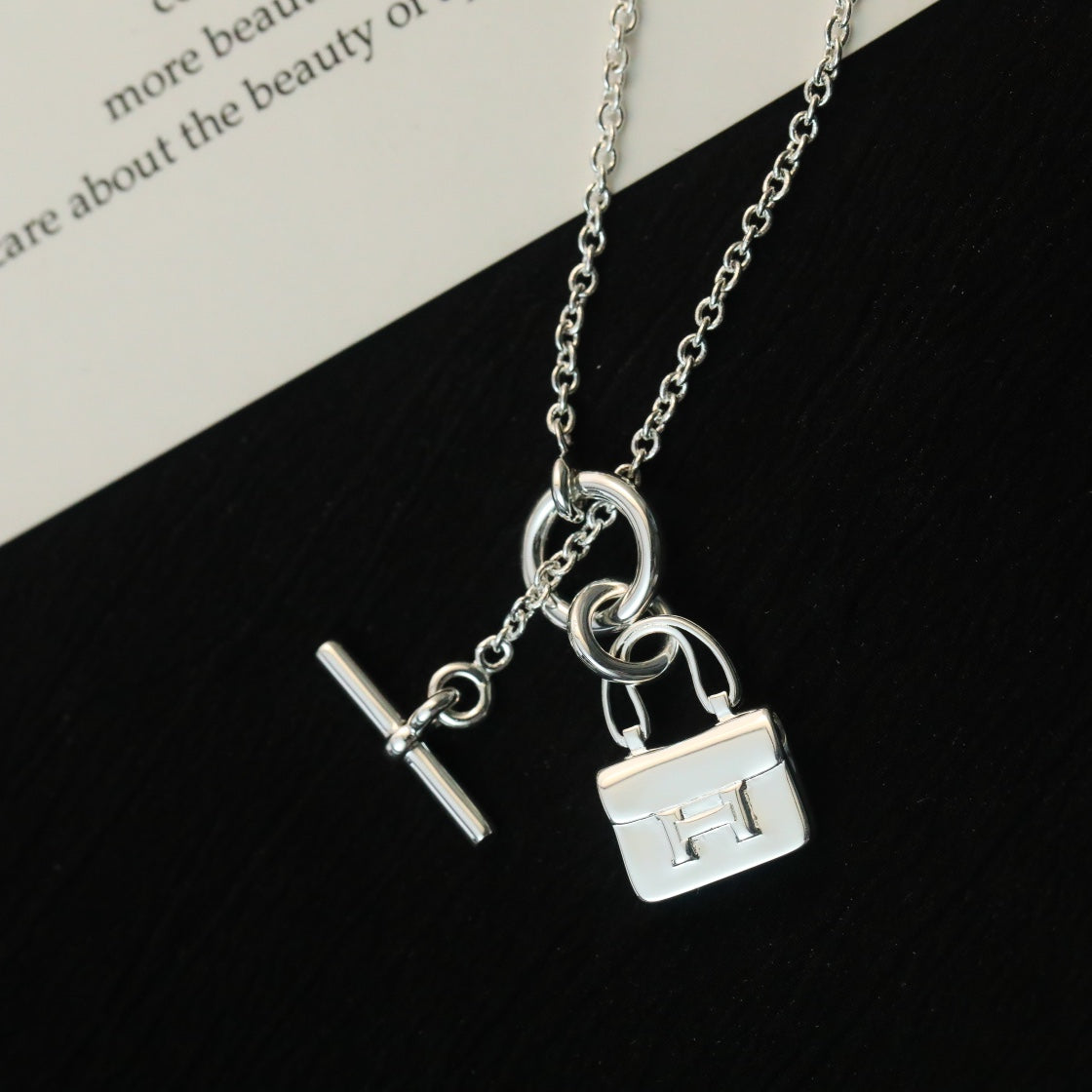 [Star Jewelry]POP H PEDANT SILVER NECKLACE