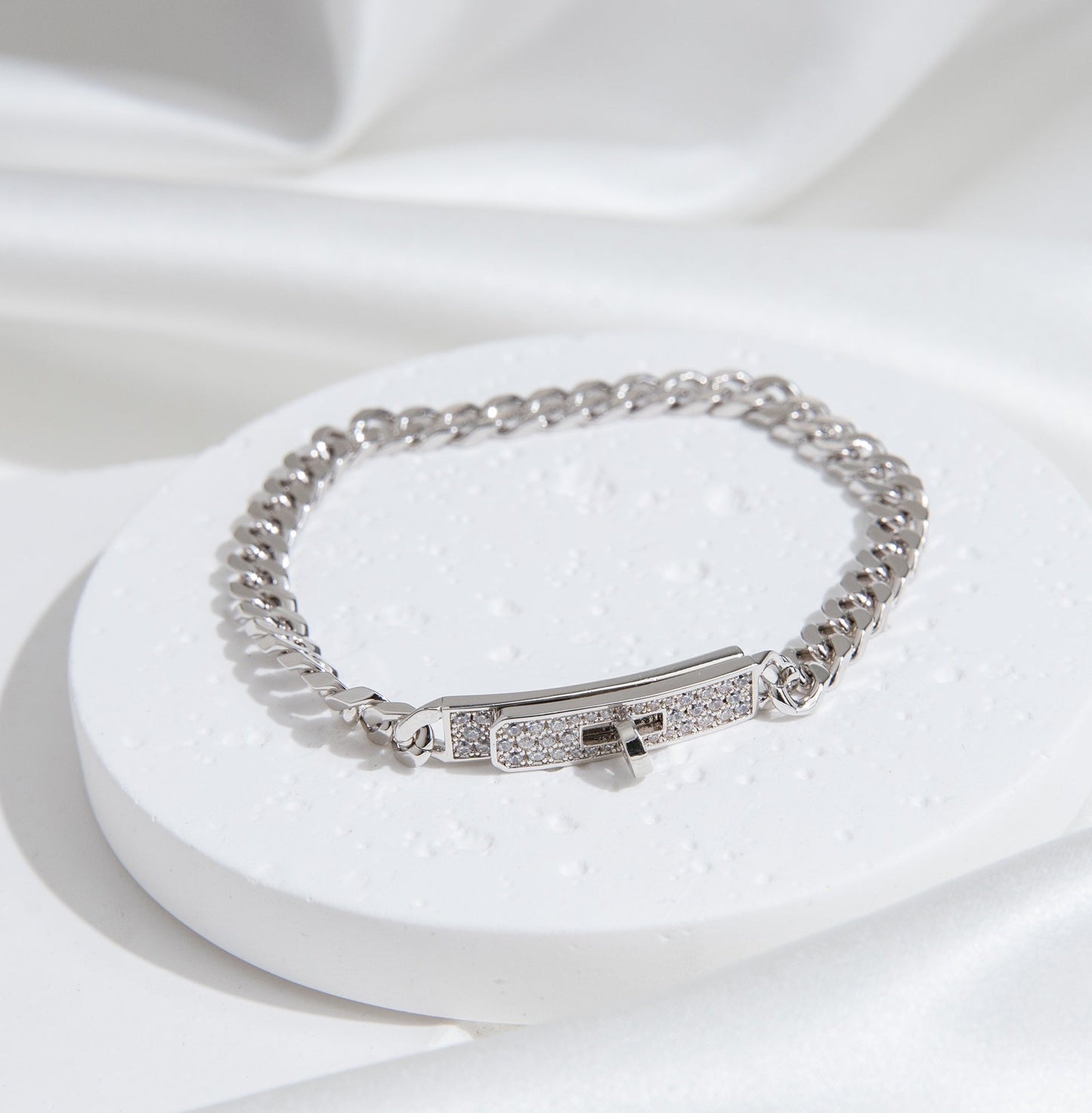 [Star Jewelry]KELLY CHAIN SILVER DIAMOND BRACELET