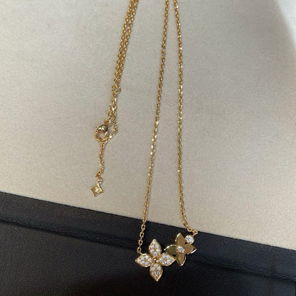 [Star Jewelry]STAR BLOSSOM NECKLACE PINK GOLD DIAMONDS