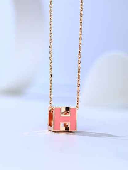 [Star Jewelry]H CAGE PINK GOLD NECKLACE