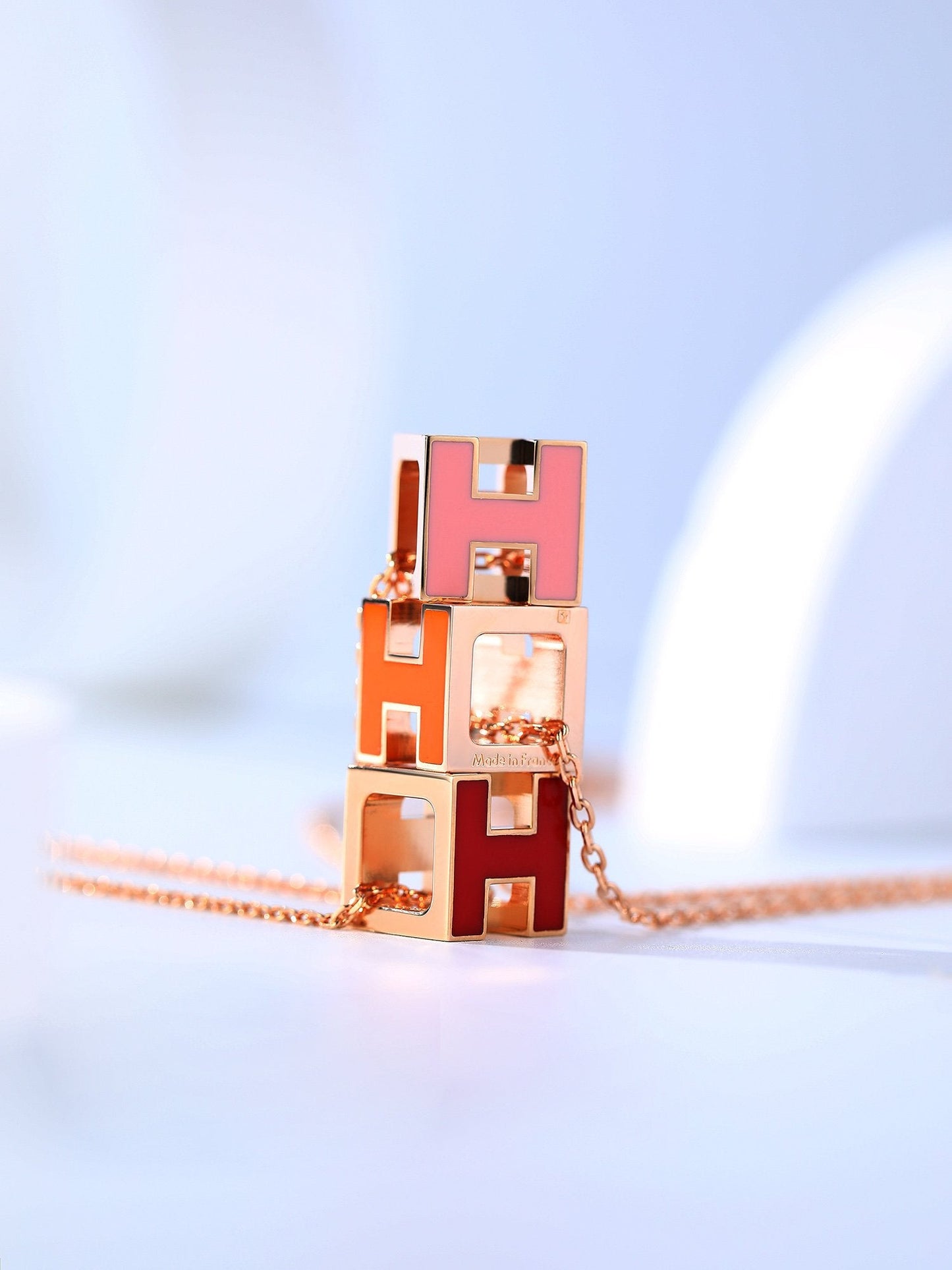 [Star Jewelry]H CAGE PINK GOLD NECKLACE