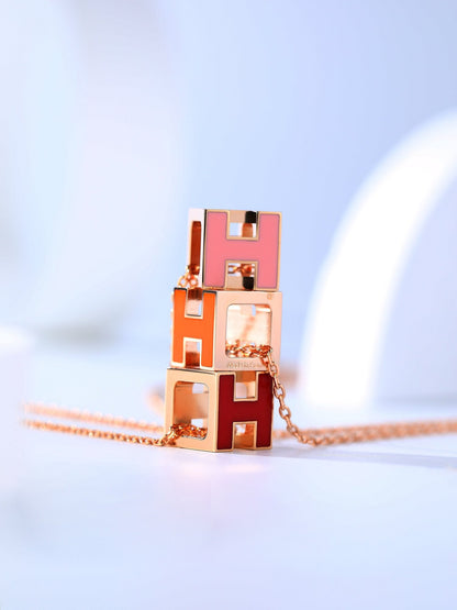 [Star Jewelry]H CAGE PINK GOLD NECKLACE