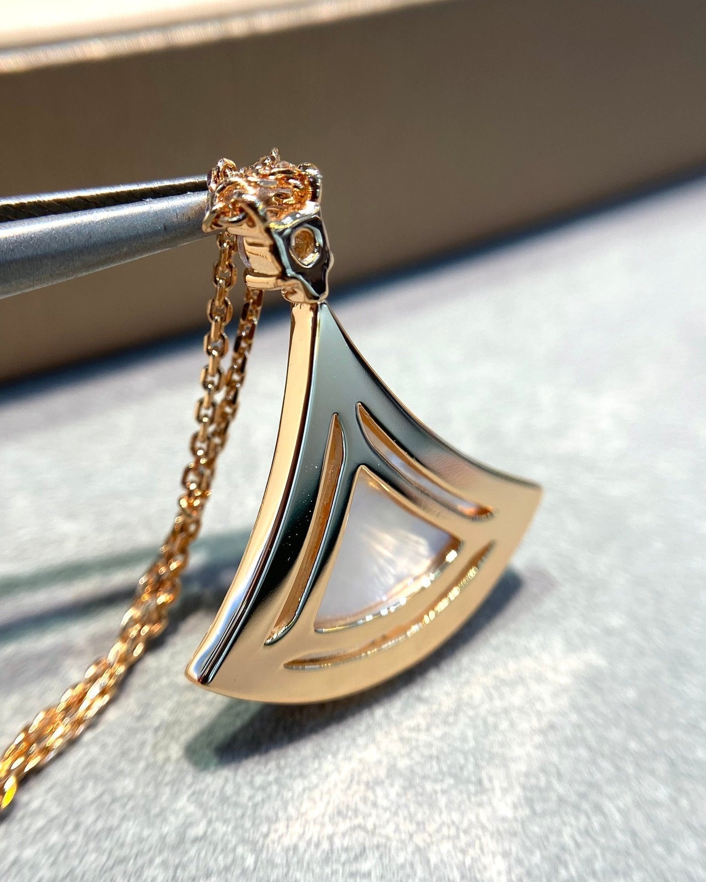 [Star Jewelry]DREAM MOP DIAMOND PAVED PINK GOLD NECKLACE