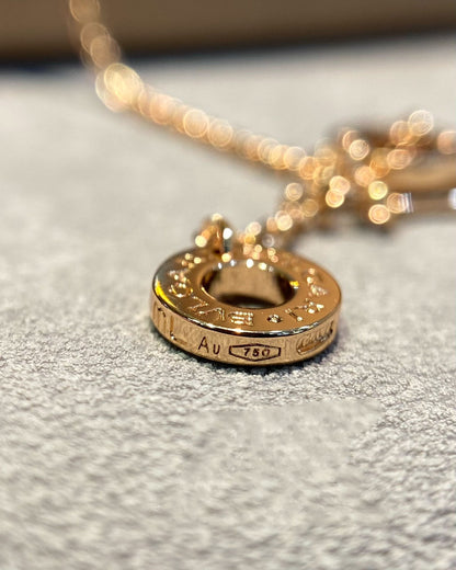 [Star Jewelry]DREAM MOP DIAMOND PAVED PINK GOLD NECKLACE