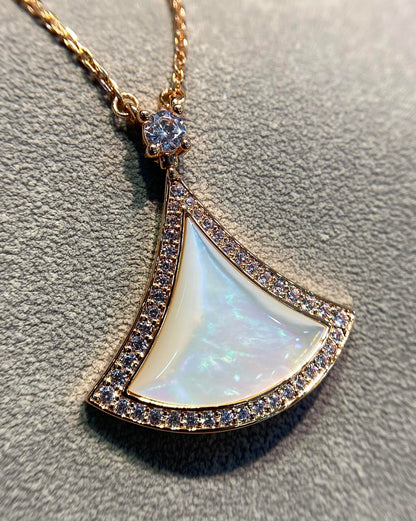 [Star Jewelry]DREAM MOP DIAMOND PAVED PINK GOLD NECKLACE