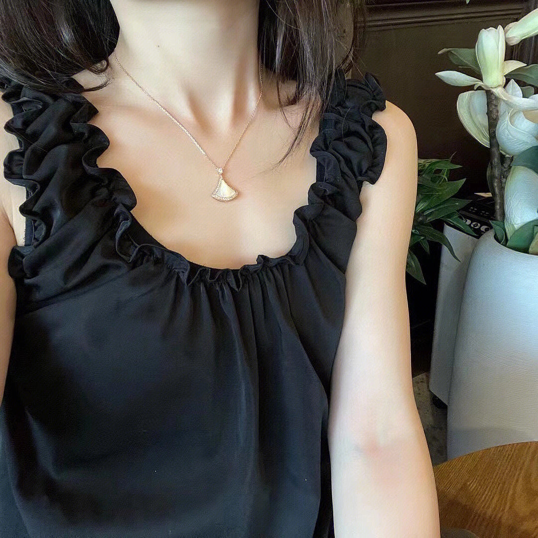 [Star Jewelry]DREAM MOP DIAMOND PAVED PINK GOLD NECKLACE