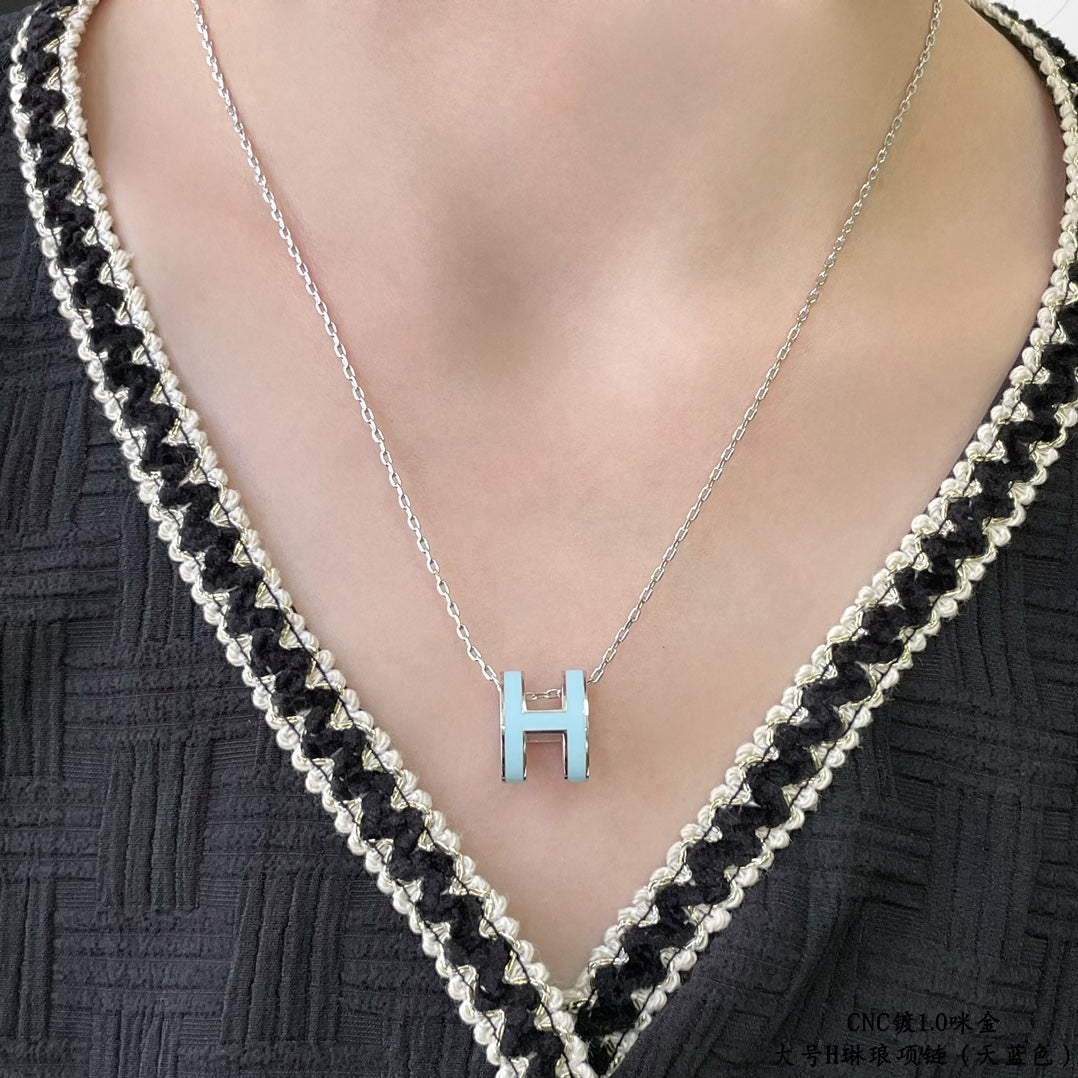 [Star Jewelry]POP H SKY BLUE NECKLACE
