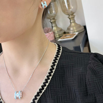 [Star Jewelry]POP H SKY BLUE NECKLACE