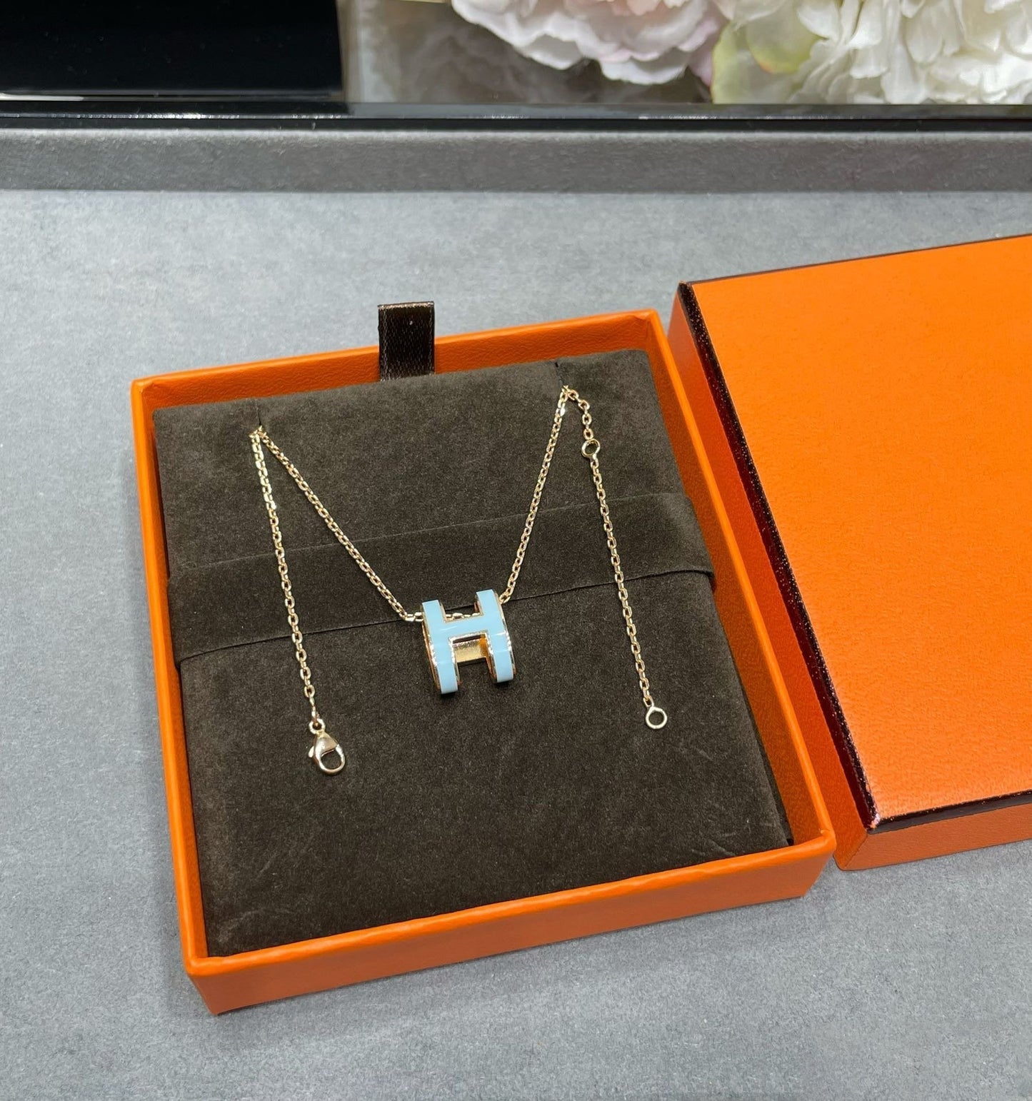 [Star Jewelry]POP H SKY BLUE NECKLACE