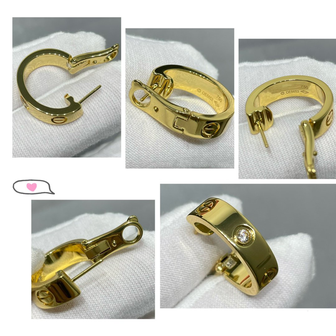 [Star Jewelry]LOVE 5.5MM 1 DIAMOND EARRINGS