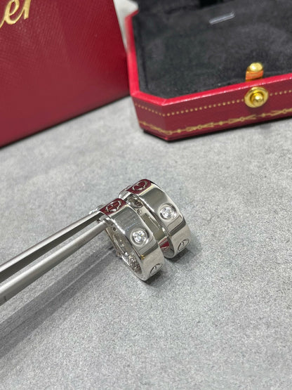 [Star Jewelry]LOVE 5.5MM 1 DIAMOND EARRINGS