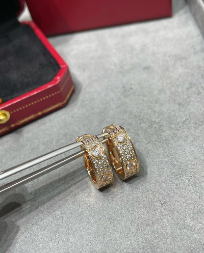 [Star Jewelry]LOVE 5.5MM DIAMOND PAVED EARRINGS