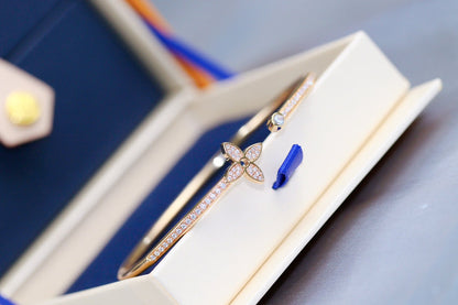 [Star Jewelry]IDYLLE PINK GOLD OPEN BRACELET DIAMOND PAVED