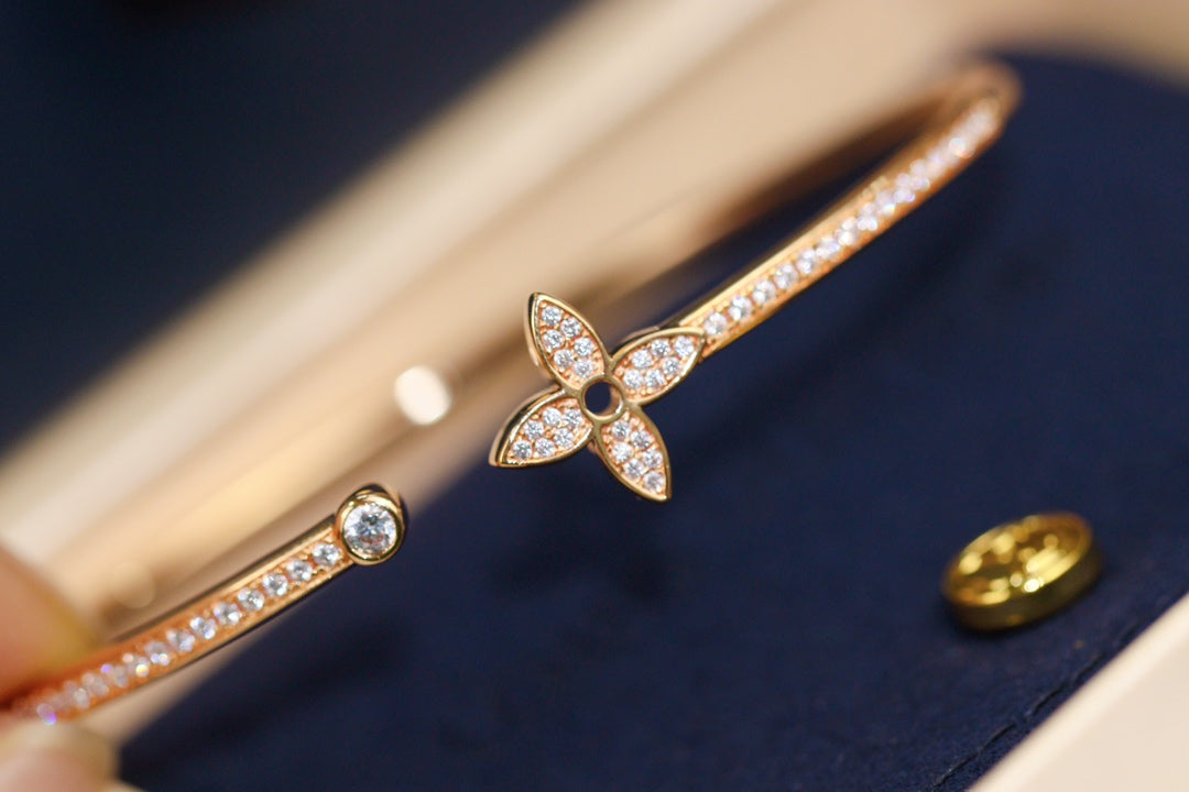 [Star Jewelry]IDYLLE PINK GOLD OPEN BRACELET DIAMOND PAVED