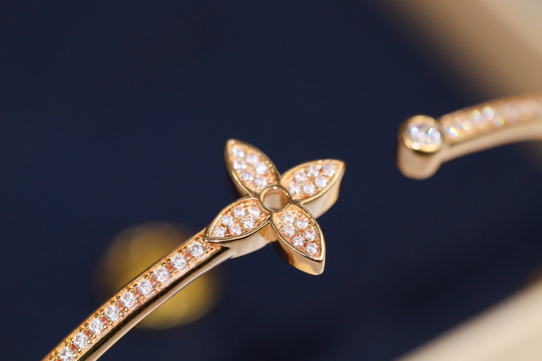 [Star Jewelry]IDYLLE PINK GOLD OPEN BRACELET DIAMOND PAVED