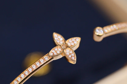 [Star Jewelry]IDYLLE PINK GOLD OPEN BRACELET DIAMOND PAVED