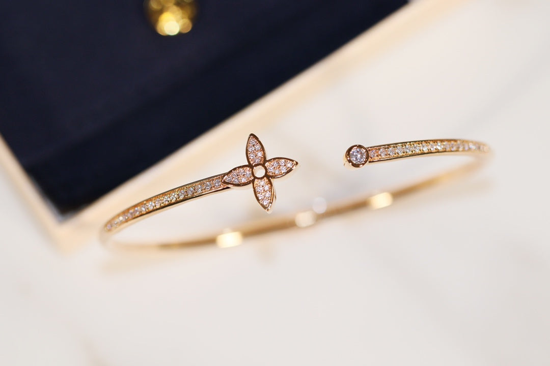 [Star Jewelry]IDYLLE GOLD OPEN BRACELET DIAMOND PAVED