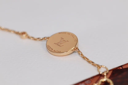 [Star Jewelry]STAR AND SUN 4 MOTIF PINK GOLD MALACHITE BRACELET