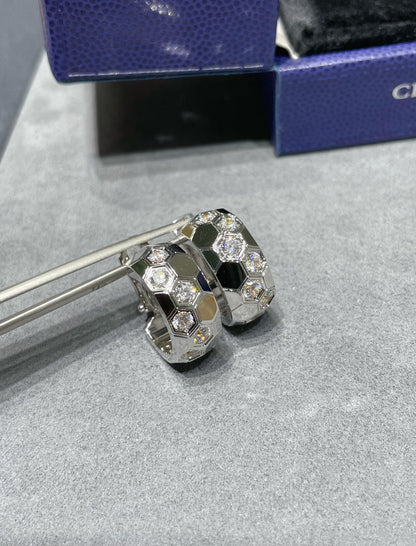 [Star Jewelry]BEE LOVE DIAMOND HOOP EARRINGS