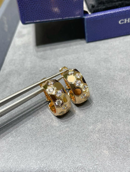 [Star Jewelry]BEE LOVE DIAMOND HOOP EARRINGS