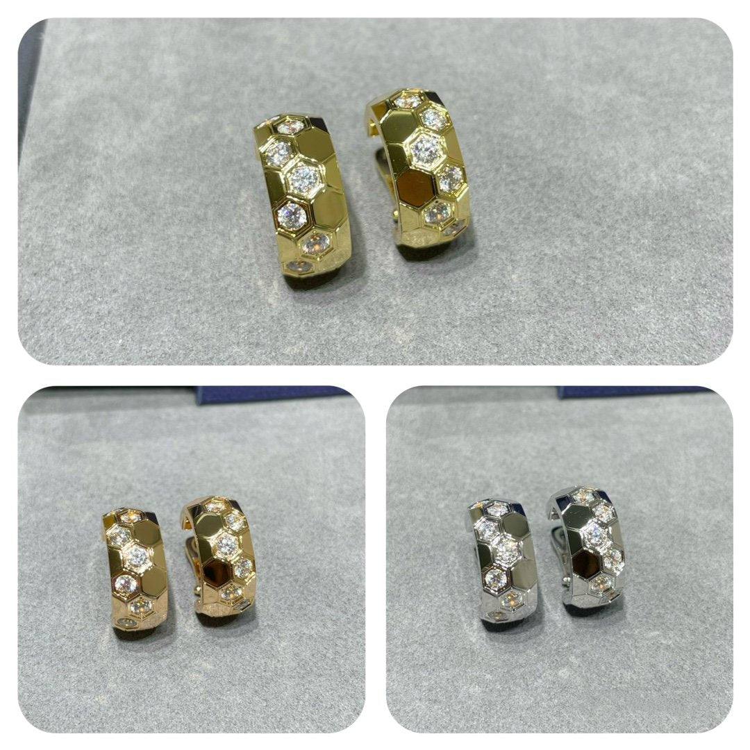 [Star Jewelry]BEE LOVE DIAMOND HOOP EARRINGS