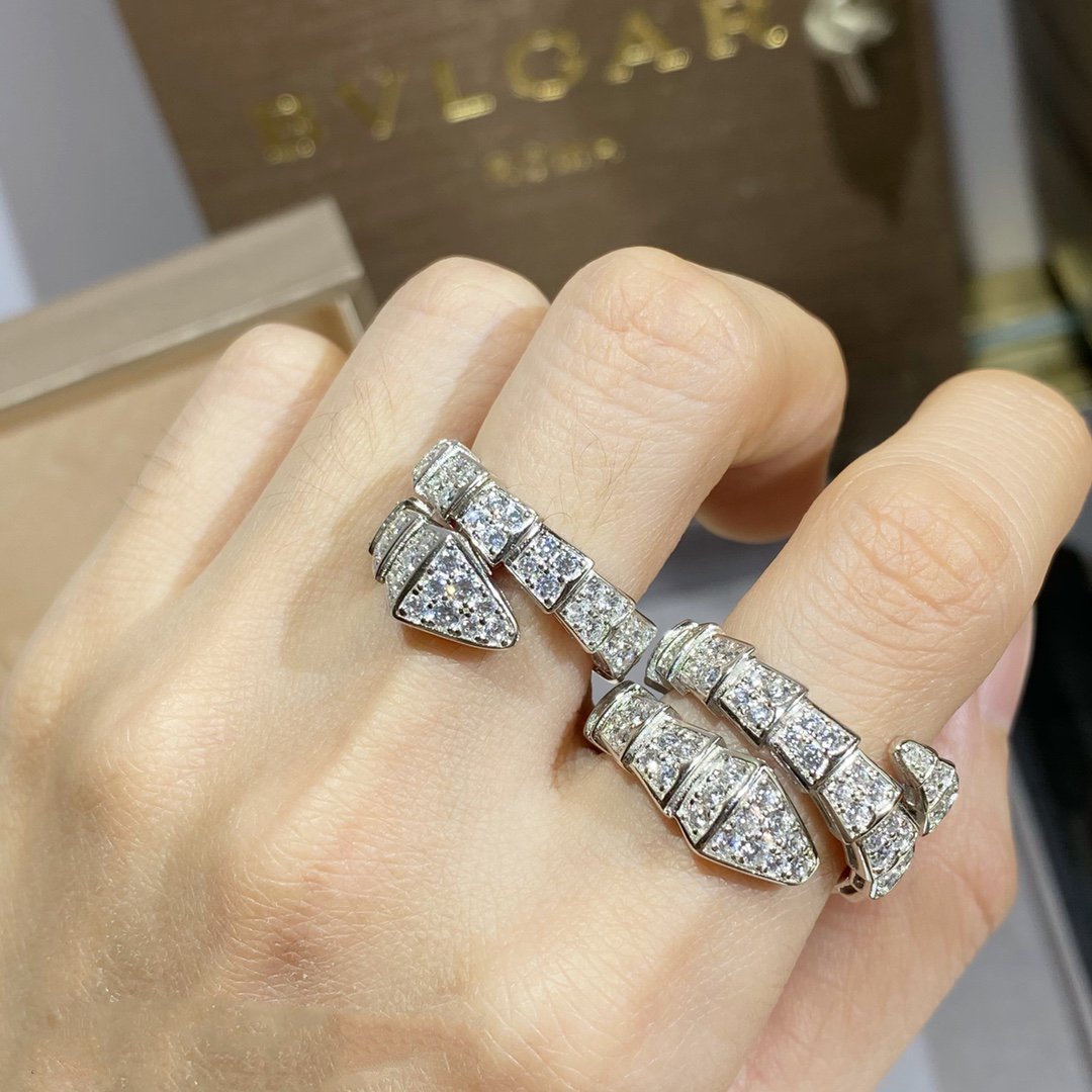 [Star Jewelry]SERPENTI RING SILVER DIAMOND PAVED