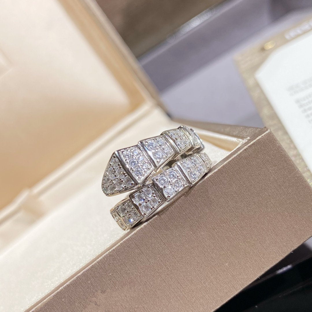 [Star Jewelry]SERPENTI RING SILVER DIAMOND PAVED