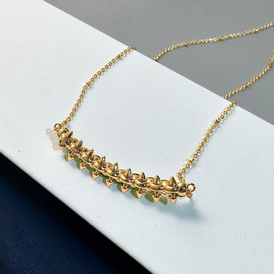 [Star Jewelry]New Arrival: Green Bead Rivet Necklace
