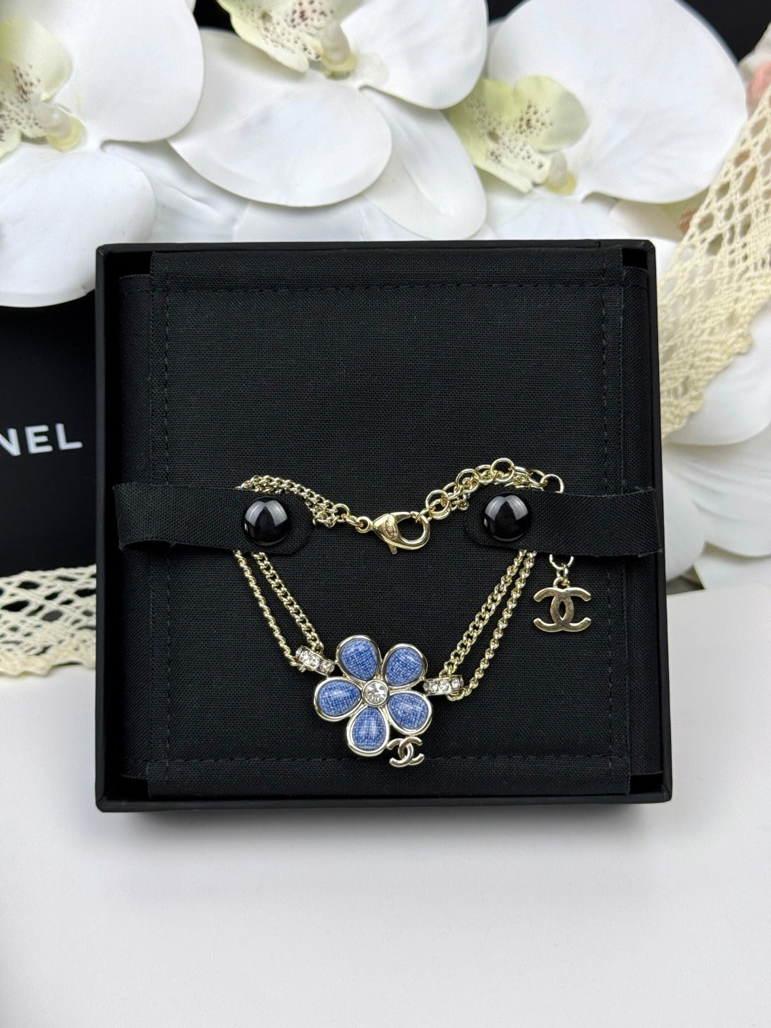 [Star Jewelry]VOLTE New Blue Floral Double-Layer Bracelet