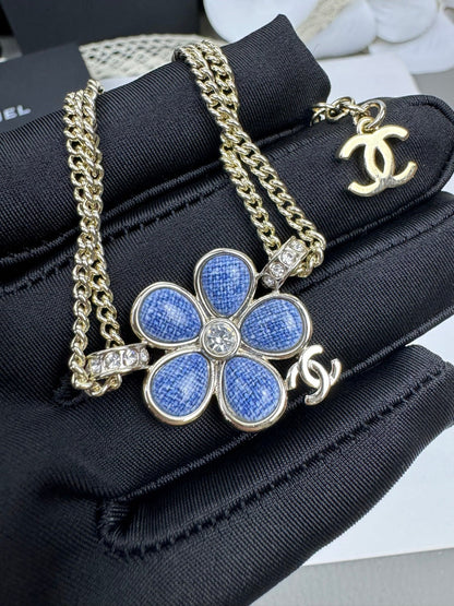 [Star Jewelry]VOLTE New Blue Floral Double-Layer Bracelet