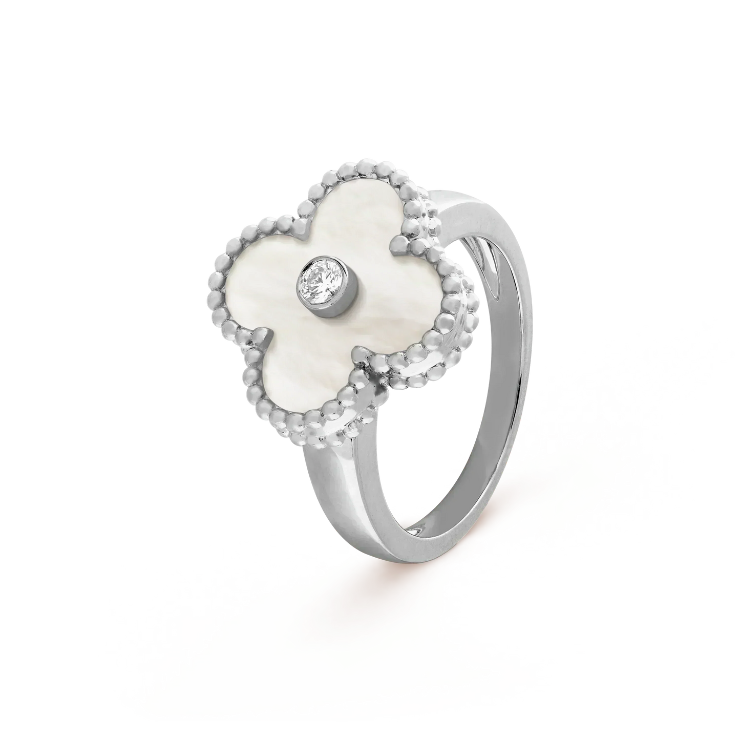 [Star Jewelry]CLOVER SILVER MOP DIAMOND RING