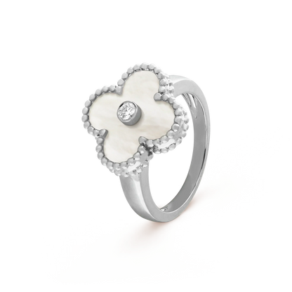 [Star Jewelry]CLOVER SILVER MOP DIAMOND RING