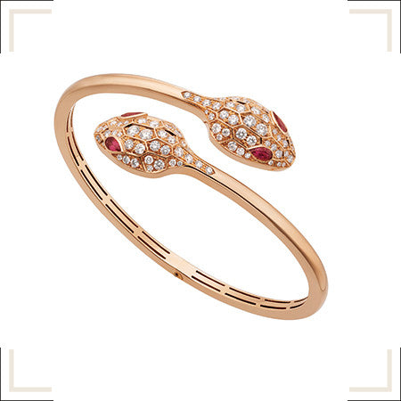 [Star Jewelry]SERPENTI BRACELET PINK GOLD DIAMOND DOUBLE SNAKE