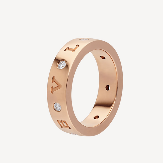 [Star Jewelry]ZERO 1 ESSENTIAL PINK GOLD BAND WITH DIAMONDS RING