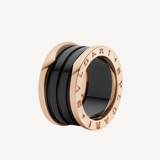 [Star Jewelry]ZERO 1 FOUR-BAND LOOPS AND BLACK CERAMIC SPIRAL PINK GOLD RING