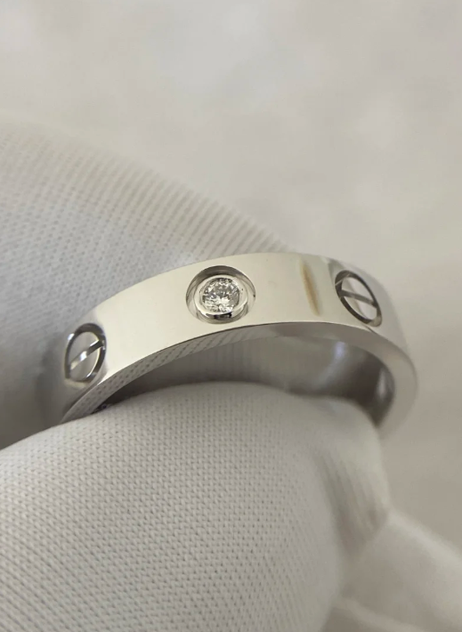 [Star Jewelry]LOVE RING 4MM 1 DIAMOND SILVER