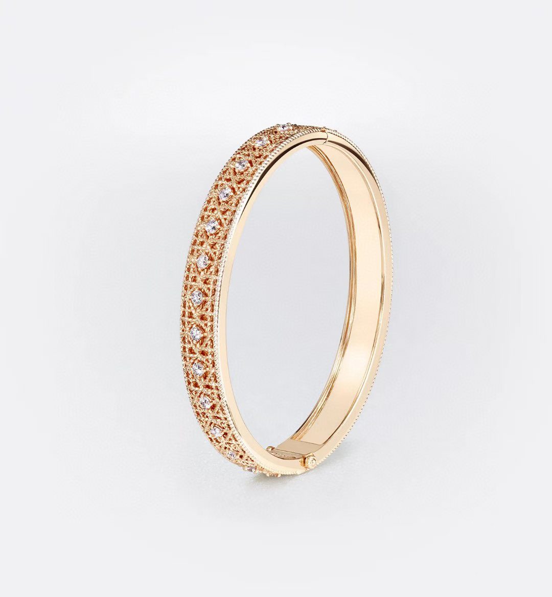 [Star Jewelry]2026 WOVEN-PATTERN BRACELET SET WITH FULL DIAMOND INLAY THREE-COLORS