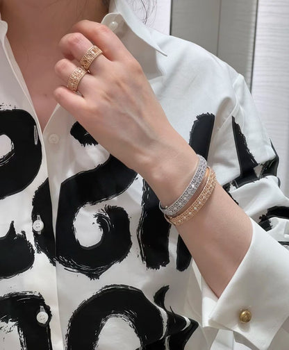 [Star Jewelry]2026 WOVEN-PATTERN BRACELET SET WITH FULL DIAMOND INLAY THREE-COLORS
