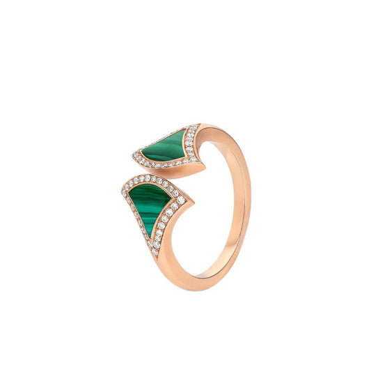 [Star Jewelry]DREAM MALACHITE DIAMOND OPEN RING