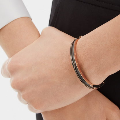 [Star Jewelry]ZERO 1 PINK GOLD WITH MATTE BLACK CERAMIC BRACELET