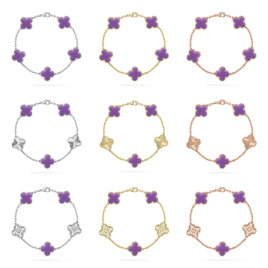 [Star Jewelry]CLOVER 5 MOTIF LIGHT PURPLE BRACELET COLLECTION