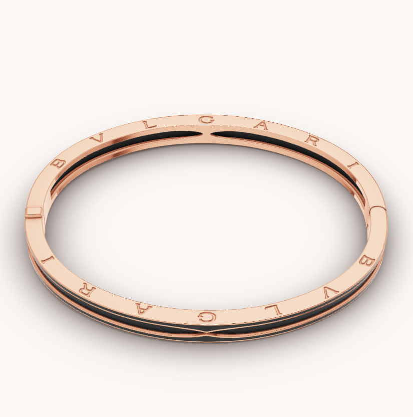 [Star Jewelry]ZERO 1 PINK GOLD WITH MATTE BLACK CERAMIC BRACELET