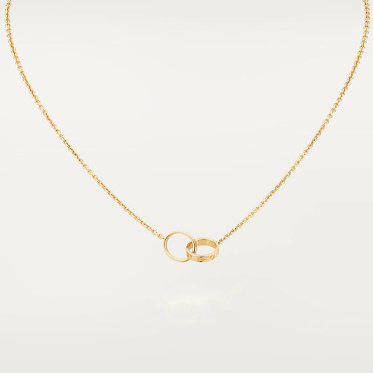 [Star Jewelry]LOVE NECKLACE DOUBLE RING GOLD