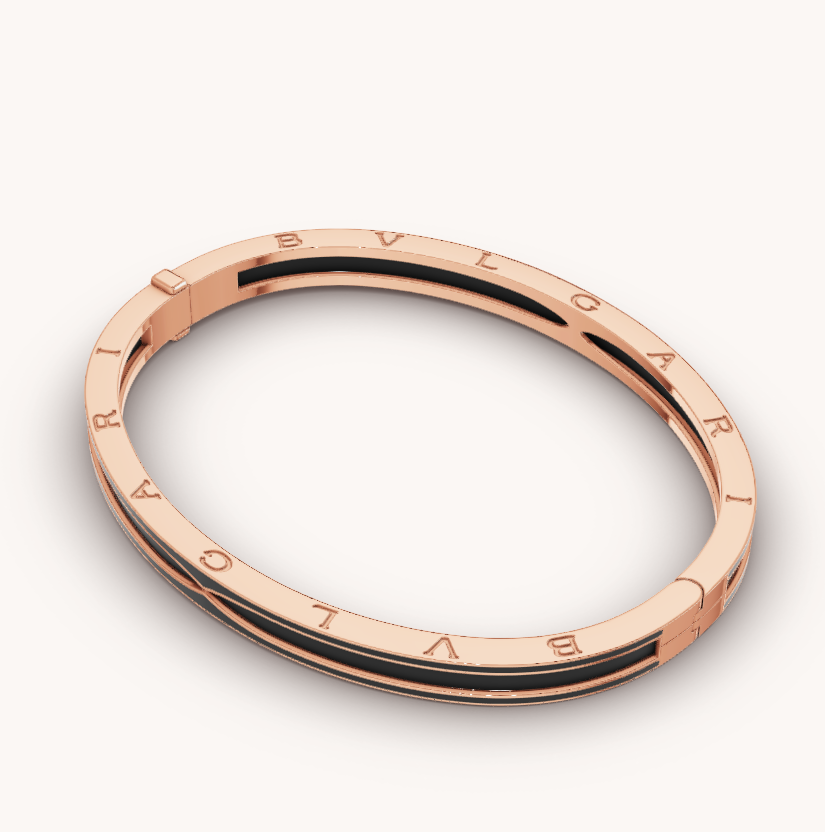 [Star Jewelry]ZERO 1 PINK GOLD WITH MATTE BLACK CERAMIC BRACELET