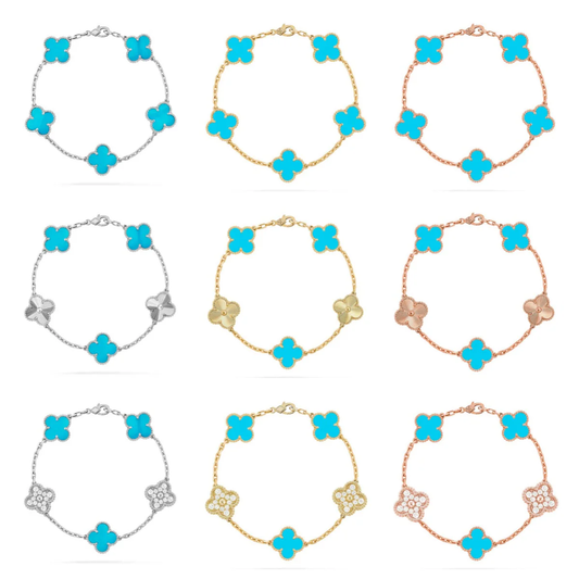 [Star Jewelry] CLOVER 5 MOTIF TURQUOISE BRACELET COLLECTION