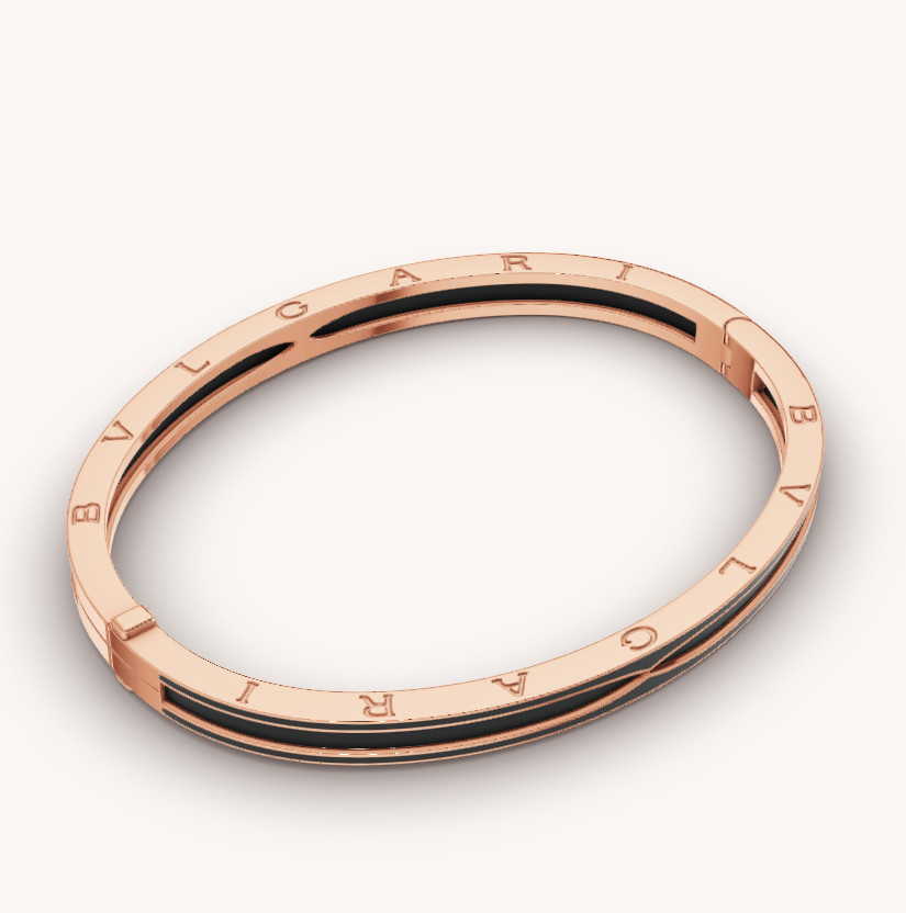 [Star Jewelry]ZERO 1 PINK GOLD WITH MATTE BLACK CERAMIC BRACELET
