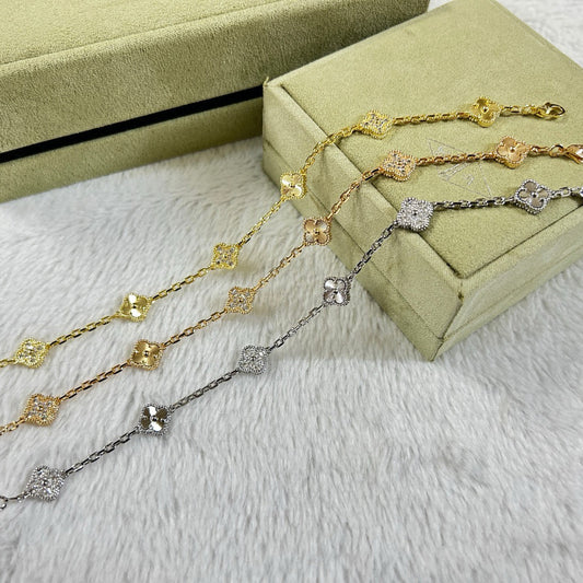 [Star Jewelry]CLOVER 6 MOTIF DIAMOND LASER BRACELET